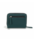 Green wallet with a zipper on a white background