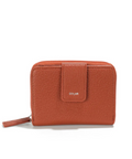 Brown wallet with 'Colab' branding on a white background