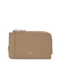 Beige wallet with 'Solar' branding on a white background