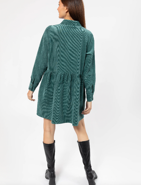 Calista Cord Mini Dress | Green