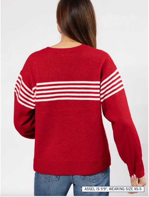 Apres Sweater | Red/Ivory Stripe
