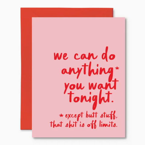 Card with red and pink design on a computer screen with a shopping website interface.