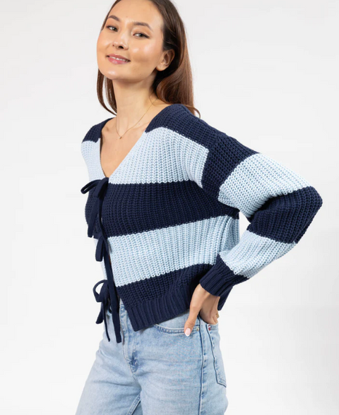 Gracie Cardigan | Blue Stripe