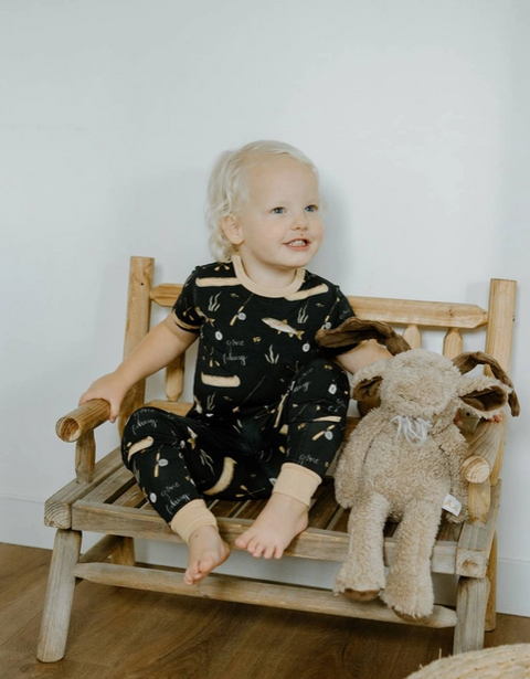 Short Sleeve PJ Pocket Jogger Set | Gone Fishing