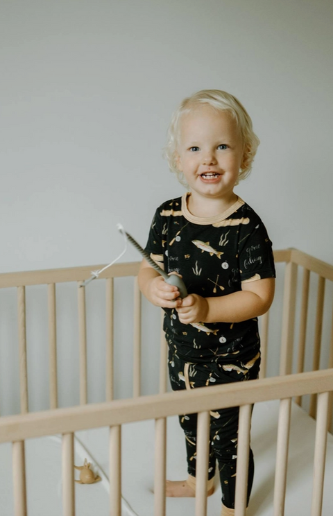 Short Sleeve PJ Pocket Jogger Set | Gone Fishing