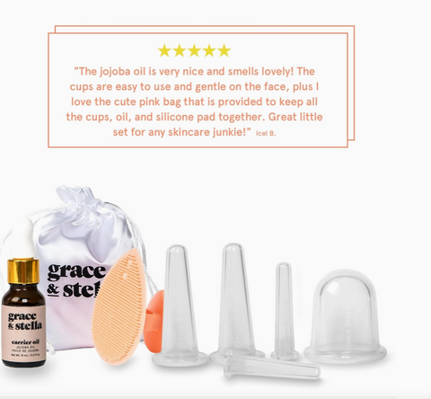 Facial Cupping Massage Set With Jojoba Oil