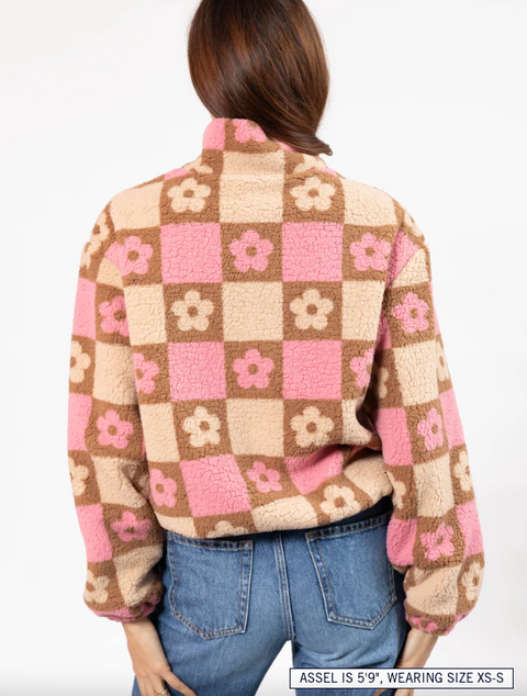 Teddy Floral Jacket | Light Pink/Oatmeal