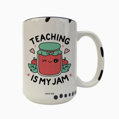 Teaching Is My Jam Mug - White, Yellow or Pink