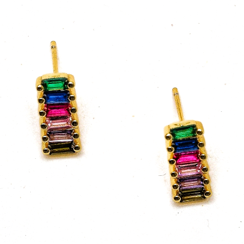 Iris Stone Studs | Gold