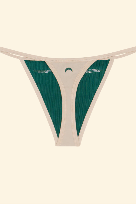Green and beige men's underwear on a white background