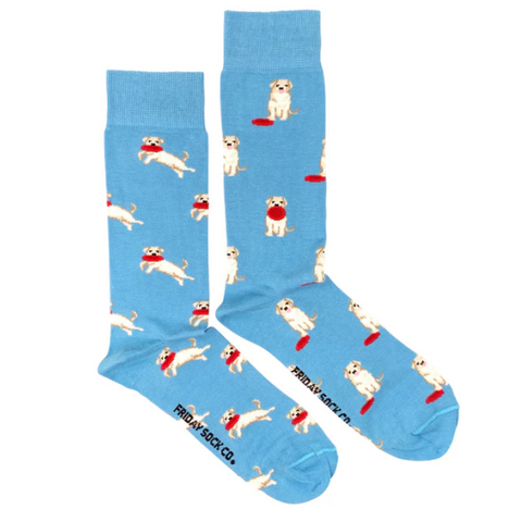 Men'S Mismatched Socks | Dog and Frisbee