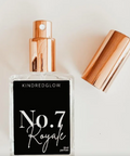 Perfume bottle labeled 'No. 7 Royale' by Kindred Glow on a light background
