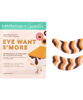 Patchology x Sprinkles eye patch packaging with marshmallow design on a white background