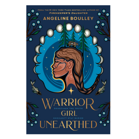 Book cover of 'Warrior Girl Unearthed' by Angeline Boulley on a webpage.