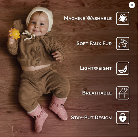 Baby Stay-Put Winter Booties | Winter Flowers