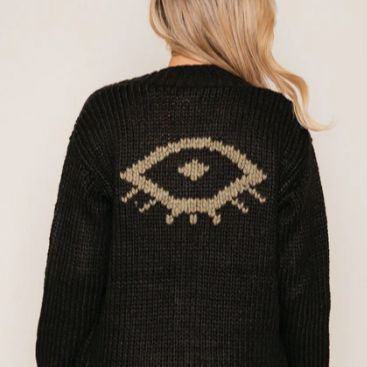 JACKSON ROWE - I SEE YOU CARDIGAN | BLACK