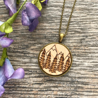 BIRCH STREET - FOREST MOUNTAIN PENDENT AND NECKLACE