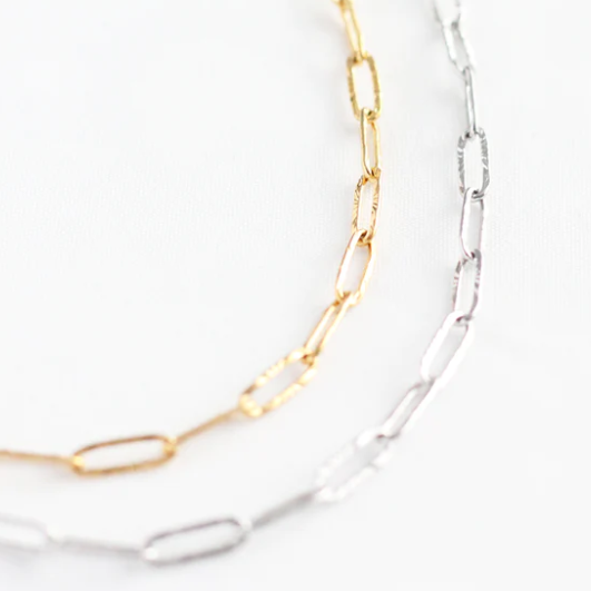 BIRCH JEWELLERY - PAPERCLIP CHAIN NECKLACE | GOLD or SILVER