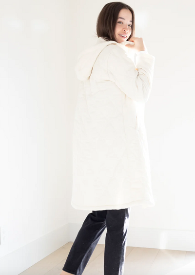 PRIV - ISABELLE QUILTED DOWN COAT | CREAM