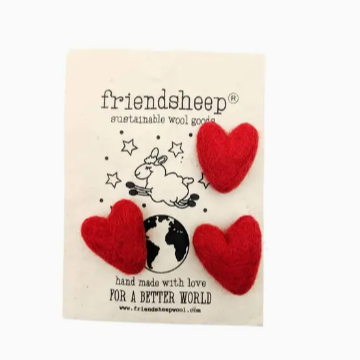 Friendsheep - Set Of 3 Eco Fresheners | Valentine Hearts In Red