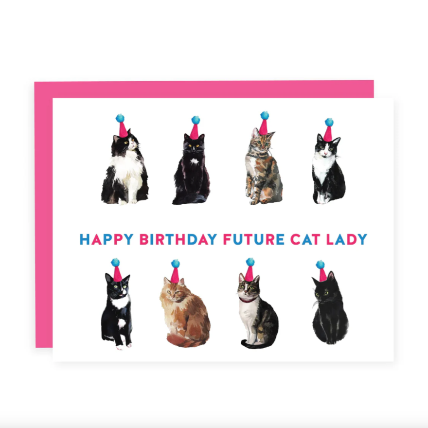 PRETTY BY HER - CARD | HAPPY BIRTHDAY FUTURE CAT LADY