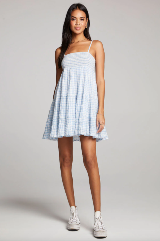 SALTWATER LUXE - KIMBER MINI DRESS | SKY