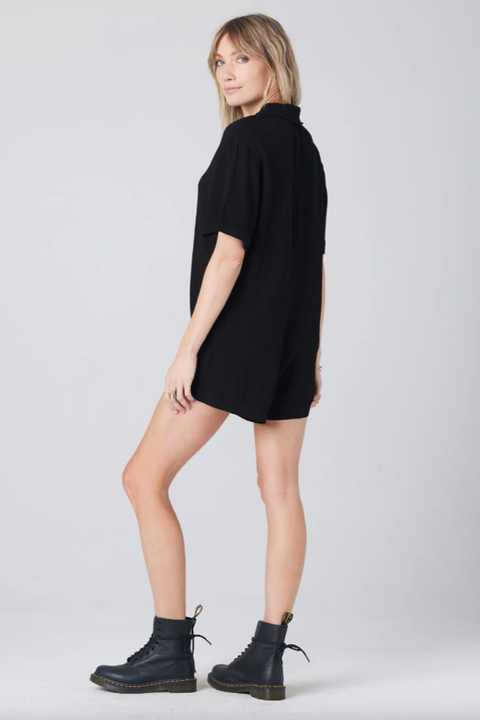 Mara Short Sleeve Romper | Black