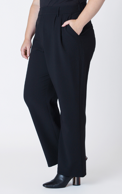 DEX PLUS - WIDE LEG TROUSER | BLACK