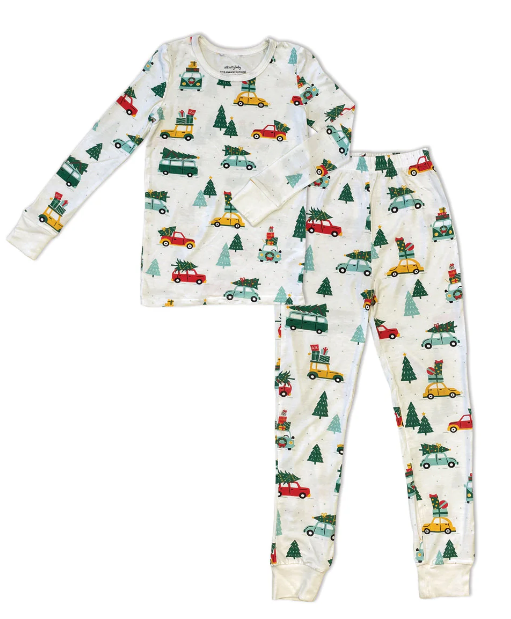 SILKBERRY BABY - BAMBOO L\S PAJAMA SET | JOLLY CHRISTMAS CARS