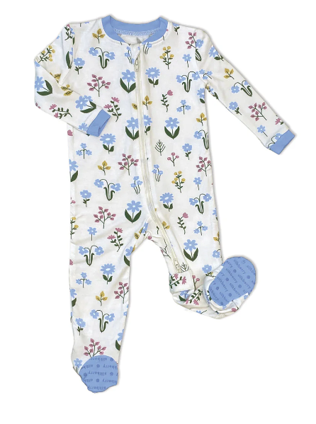 Silkberry Baby - Bamboo Fleece Footie | Wildflower Print