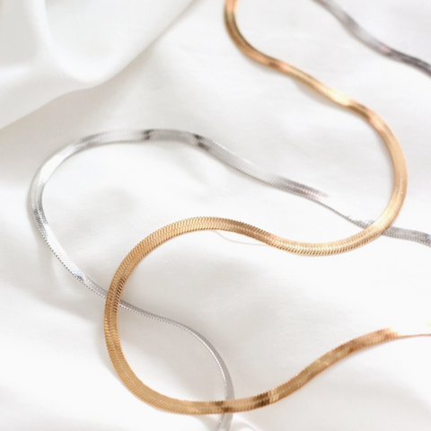 Herringbone Necklace | Gold Or Silver