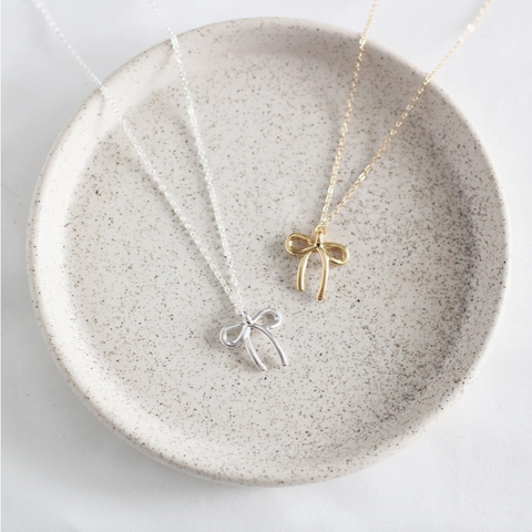 Bow Necklace | Gold Or Silver