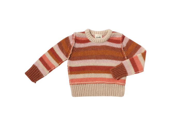 VIGNETTE - DONNA SWEATER | CORAL STRIPE