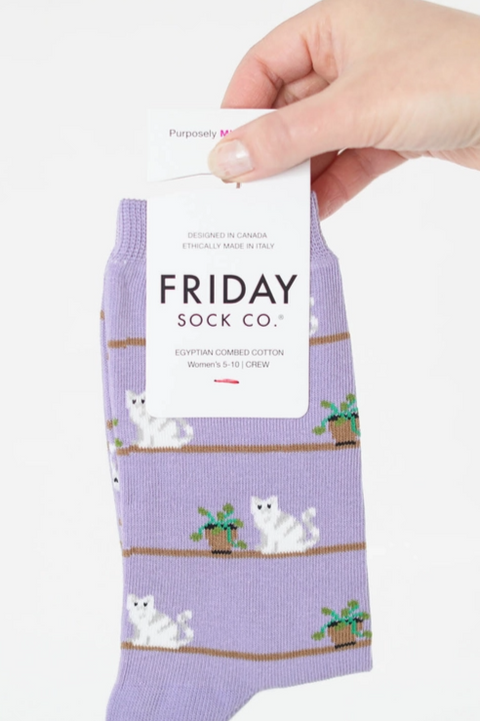 Womens Mismatched Socks | Cats & Plants