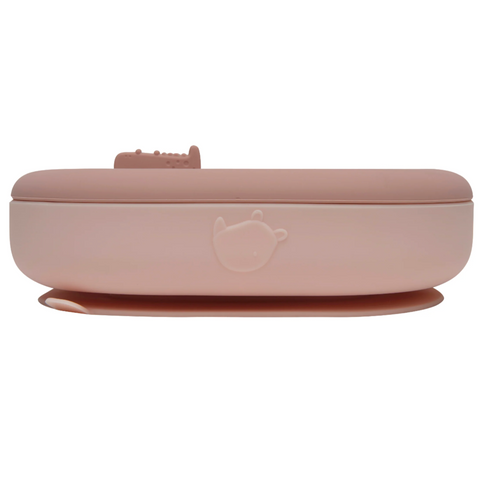 Silicone Divided Plate with Lid | Blush Pink