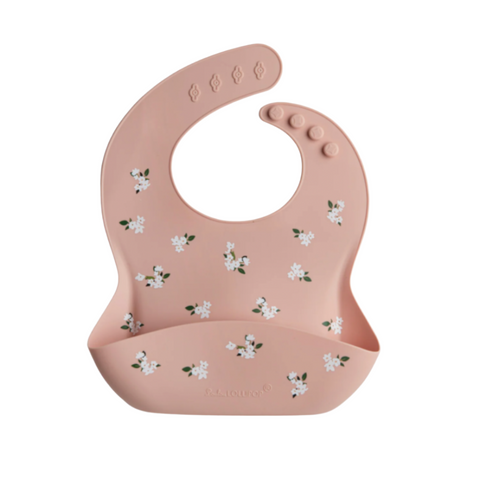 Silicone Bib | White Flower