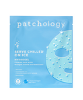 Patchology hydrogel mask packaging on a white background