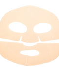 Beige face mask sheet on a white background