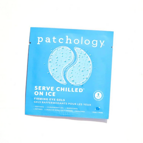Patchology eye gel packaging on a white background