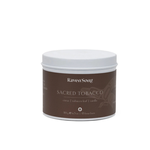 Jar of 'Sacred Tobacco' by Ravensong on a white background