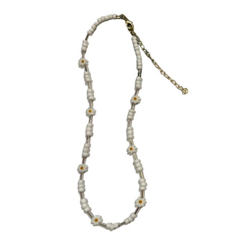 Pearl necklace on a white background