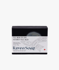 Raven Song soap bar packaging on a white background