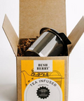 Tea infuser in a cardboard box with 'Bush Berry' branding on a white background.