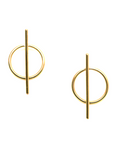Pair of gold hoop earrings on a white background