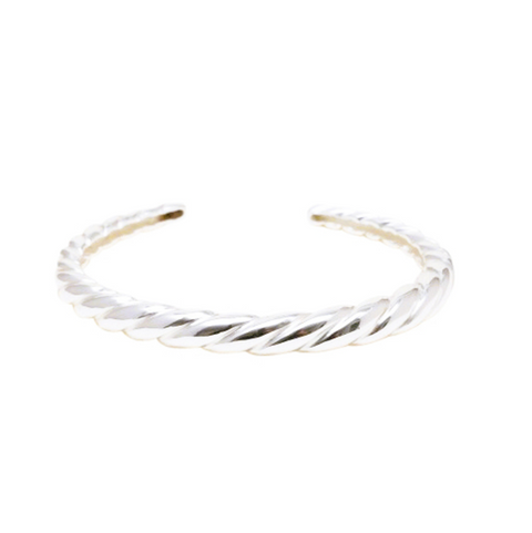 Silver bracelet on a white background