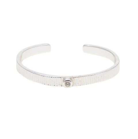 Silver bracelet on a white background