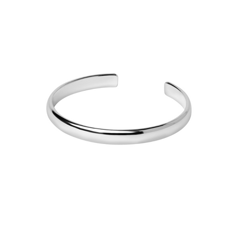 Silver bracelet on a white background