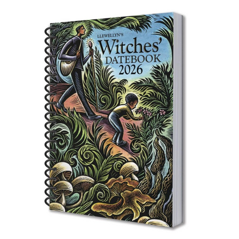 Llewellyn's 2026 Witches' Datebook with a fantasy design on a white background