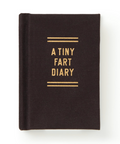 Black book titled 'A Tiny Fart Diary' with gold text on a white background