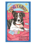 Dog Tarot book cover with a dog illustration on a website page.